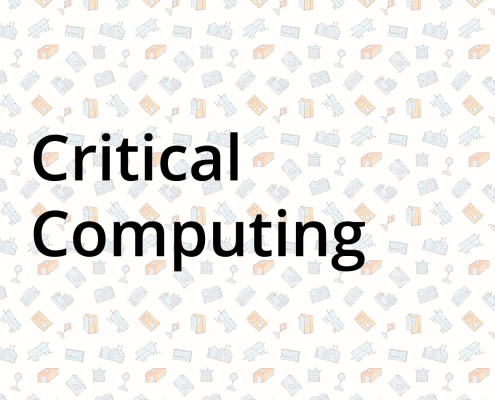 Critical Computing image: Graphic print with the words Critical Computing superimposed